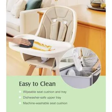 3-in-1 Convertible Baby High Chair for Safety and Style