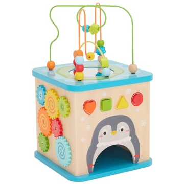 Amazon Basics Kids Wooden Educational Activity Cube for Toddlers