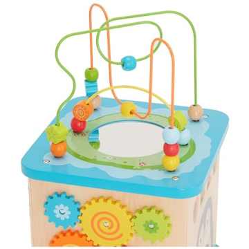 Amazon Basics Kids Wooden Educational Activity Cube for Toddlers