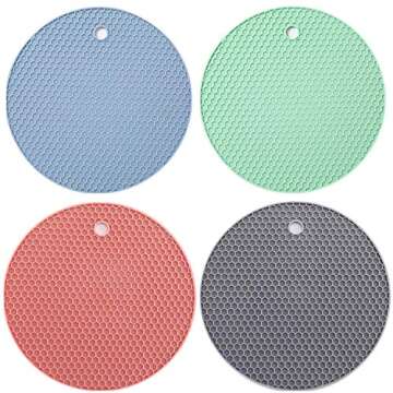 Axe Sickle Silicone Trivet Mats - Heat Resistant & Colorful