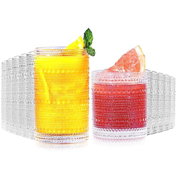 Lvtrupc Vintage Hobnail Glass Set – Stylish & Durable