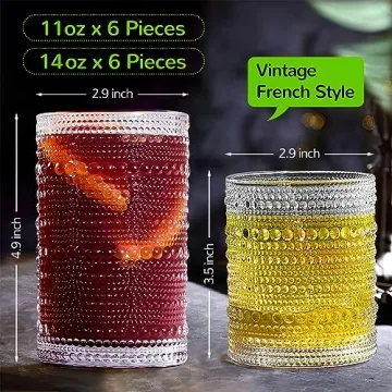 Lvtrupc Vintage Hobnail Glass Set – Stylish & Durable