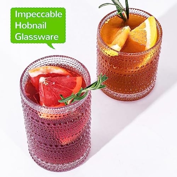 Lvtrupc Vintage Hobnail Glass Set – Stylish & Durable