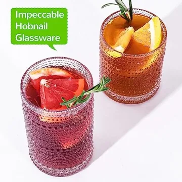 Lvtrupc Vintage Hobnail Glass Set – Stylish & Durable