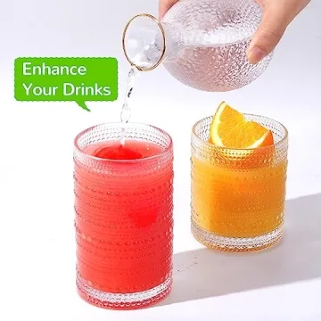 Lvtrupc Vintage Hobnail Glass Set – Stylish & Durable