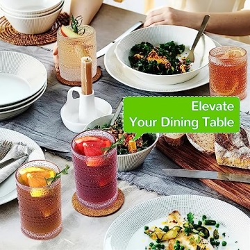 Lvtrupc Vintage Hobnail Glass Set – Stylish & Durable