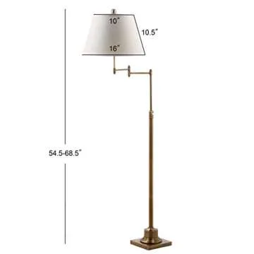 SAFAVIEH Ingram Gold Swing Arm Floor Lamp for Living Space