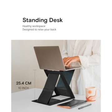 MOFT Folding Laptop Stand Lap Desk, Portable & Mini Computer Stand Laptop Desk for Travel and Home Office, Ergonomic Design with Adjustable Viewing Angles, Lightweight Laptop Cooling Stand Desk, Gray