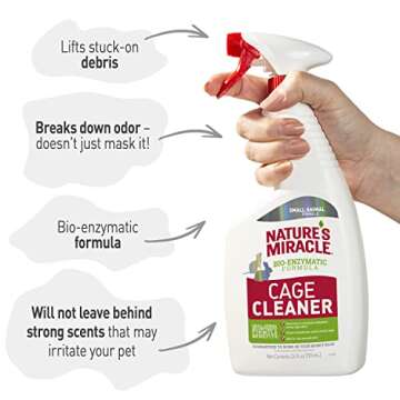 Nature’s Miracle Cage Cleaner 24 fl Oz, Small Animal Formula, Cleans And Deodorizes Small Animal Cages, 2nd Edition