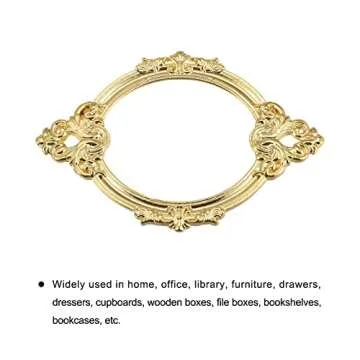 uxcell Metal Label Holders, 68x44mm 24Pcs Vintage Lace-up Business Tag Label Frame Card Holder for Shelve File Office Library Drawer, Gold Tone
