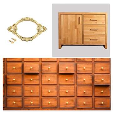 uxcell Metal Label Holders, 68x44mm 24Pcs Vintage Lace-up Business Tag Label Frame Card Holder for Shelve File Office Library Drawer, Gold Tone