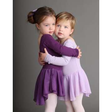 Zaclotre Ballet Leotards for Girls Toddler Classic Long Sleeve Criss-Cross Back Dance Dress Ballerina Outfits