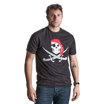 Ann Arbor T-shirt Co. Adult Jolly Roger Pirate Flag | Skull & Crossbones Caribbean Cruise Costume, L