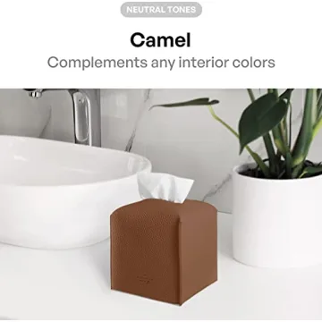 Carrotez Stylish PU Leather Tissue Box Cover for Home & Office