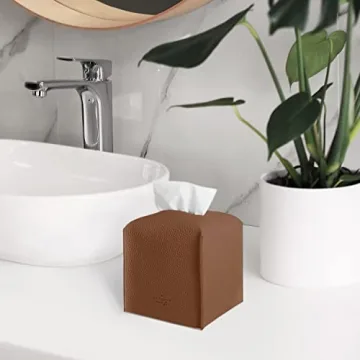 Carrotez Stylish PU Leather Tissue Box Cover for Home & Office