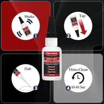 Metal Glue, Metal to Metal Glue Clear, Metal Repair Glue, Super Instant Glue for Metal, Glass, DIY Craft, Aluminum Alloy, Metal Tube,Metal Product, Plastic (Metal Glue)