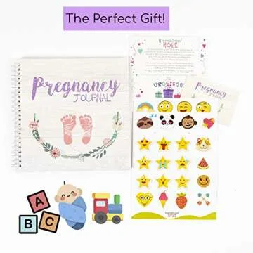 My 9 Month Journey | Pregnancy Journal Memory Book with Stickers | Baby Scrapbook and Photo Album | Pregnancy Must Haves for First Time Moms | Picture and Milestone Books for Toddlers