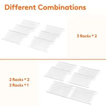 Lifewit Spice Drawer Organizer Spice Rack Seasoning Jars Storage Tray Adjustable Expandable for Kitchen, Countertop, Cabinet, Shelf, 3 Tiers, Set of 6, Clear