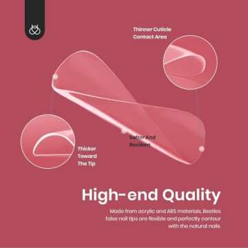 Beetles Gel Nail Tips, 500Pcs Beetles Gel X Short Square Gel Nail Tips Clear Full Cover False Nails Tips Press on Nails for Valentine Gel Polish Nail Art Design Easy Nail Extensions Kit