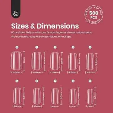 Beetles Gel Nail Tips, 500Pcs Beetles Gel X Short Square Gel Nail Tips Clear Full Cover False Nails Tips Press on Nails for Valentine Gel Polish Nail Art Design Easy Nail Extensions Kit