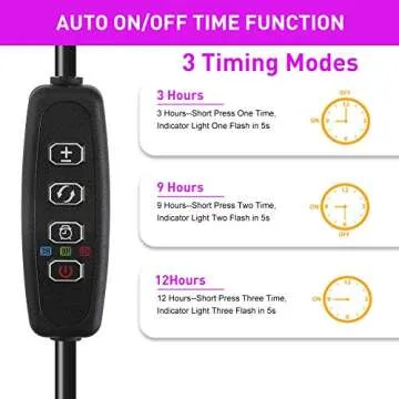 Otryad LED Grow Lights for Indoor Plants 20 LED, Plant Growing Lights Full Spectrum Auto ON Off with 3/9/12H Timer, 9 Dimmable Lightness Clip-On Desk Grow Lamp Bulb