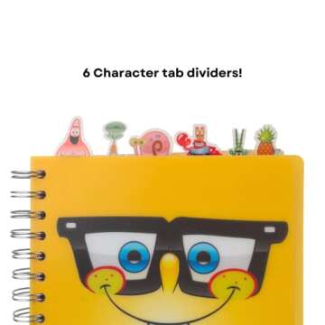 Innovative Nickelodeon Spongebob Tab Journal - 144 Lined Pages, Spiral Bound, 8 x 7 inches