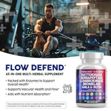 Clean Nutraceuticals Nattokinase 4000 FU Serrapeptase 120000 SPU Lumbrokinase Enzyme Supplement with Bromelain Papain Papaya Enzymes Rutin Extract Amla Magnesium Vitamin B6 & VIT C Capsules