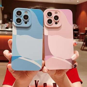 YKCZL Compatible with iPhone 15 Pro Case 6.1 inch,Cute Painted Art Heart Pattern Full Camera Lens Pr...
