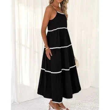 BTFBM Boho Summer Maxi Dress for Stylish Vacations