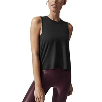 Mippo Crop Tops for Women Womens Workout Tops Flowy Cropped Tank Tops Athletic Shirts