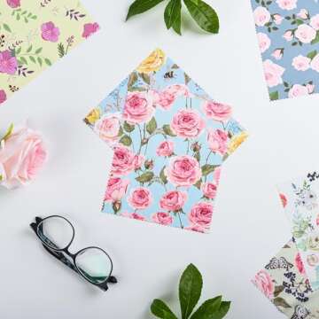 8 Pack Multicolor Flower Microfiber Cleaning Cloths 6x7