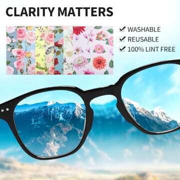 8 Pack Multicolor Flower Microfiber Cleaning Cloths 6x7