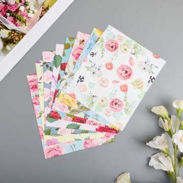 8 Pack Multicolor Flower Microfiber Cleaning Cloths 6x7