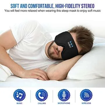 MUSICOZY 3D Bluetooth 5.2 Sleep Headphones, Breathable Wireless Music Eye Mask, Sleeping Headphones ...