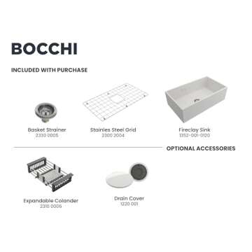 BOCCHI Farmhouse Fireclay Sink 33" - Elegant Durability