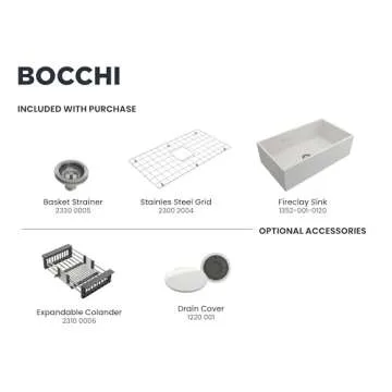 BOCCHI Farmhouse Fireclay Sink 33" - Elegant Durability