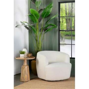 Coaster Home Furnishings Hudson Upholstered Swivel Chair Natural