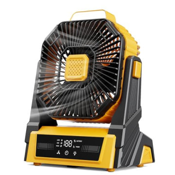 KopBeau Portable Camping Fan with Lights, 20000mAh Rechargeable Battery Operated Fan, Battery Powere...