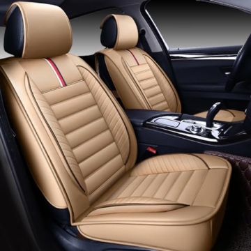 OASIS AUTO Car Seat Covers Premium Waterproof Faux Leather