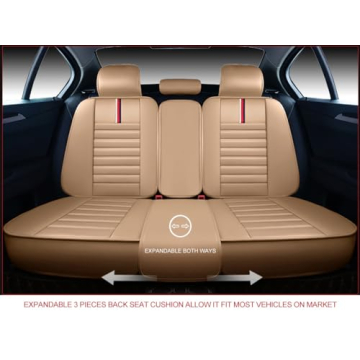 OASIS AUTO Car Seat Covers Premium Waterproof Faux Leather