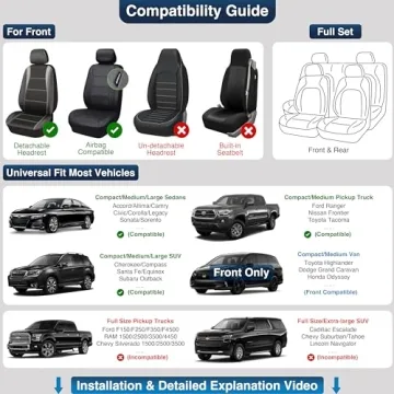 OASIS AUTO Car Seat Covers Premium Waterproof Faux Leather