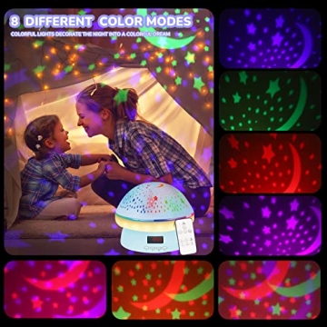 Star Projector Night Light with Remote Control for Kids