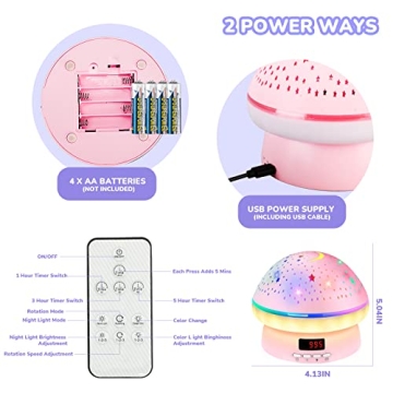 Star Projector Night Light with Remote Control for Kids