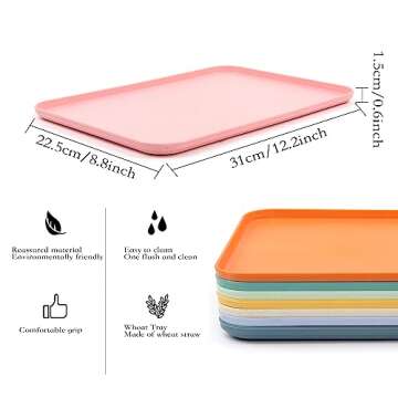Serving Tray,Large Fast Food Serving Tray Multipurpose Serving Tray,Breakfast Serving Tray Colorful ...