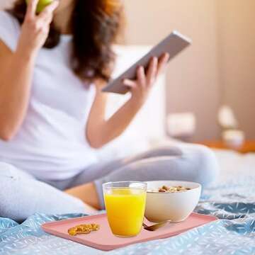 Serving Tray,Large Fast Food Serving Tray Multipurpose Serving Tray,Breakfast Serving Tray Colorful Serving Tray Large Serving Tray - 8 Pack,Rectangular Serving Platter (8.8 x 12.2 Inches)
