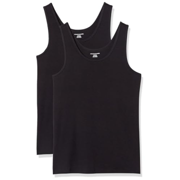 Amazon Essentials Women's Slim-Fit Tank Pack of 2 Black