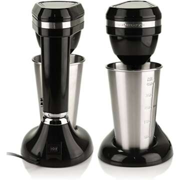 OVENTE Milkshake Maker - 2-Speed Mixer with Stainless Steel Cup
