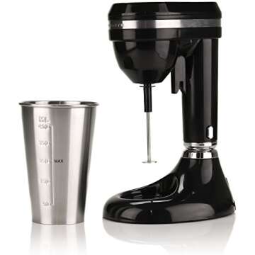 OVENTE Milkshake Maker - 2-Speed Mixer with Stainless Steel Cup