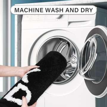 You Look Good Bath Mat Inspirational Quote Non-Slip Foot Mat Absorbent Black and White Bath Rugs Washable 20INX32IN