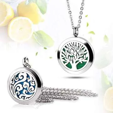 Stylish Essential Oil Diffuser Necklaces with Colorful Pads